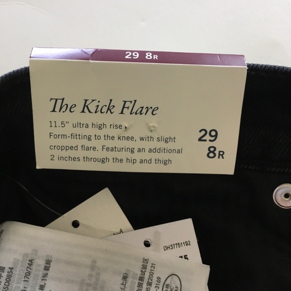 Abercrombie & Fitch Curve Love The Kick Flare Ultra High Rise Jeans 29 8R Black - Picture 4 of 14